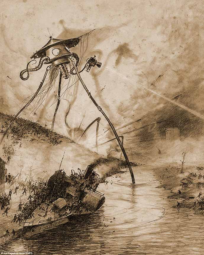 victoriaanse-science-fiction-war-worlds-tripod-thames
