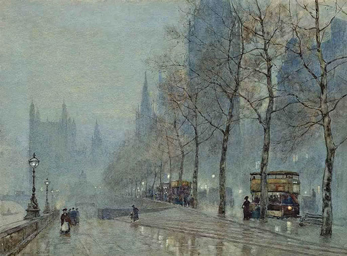 winter-19e-eeuw-marshall-winters-evening-embankment-parliament