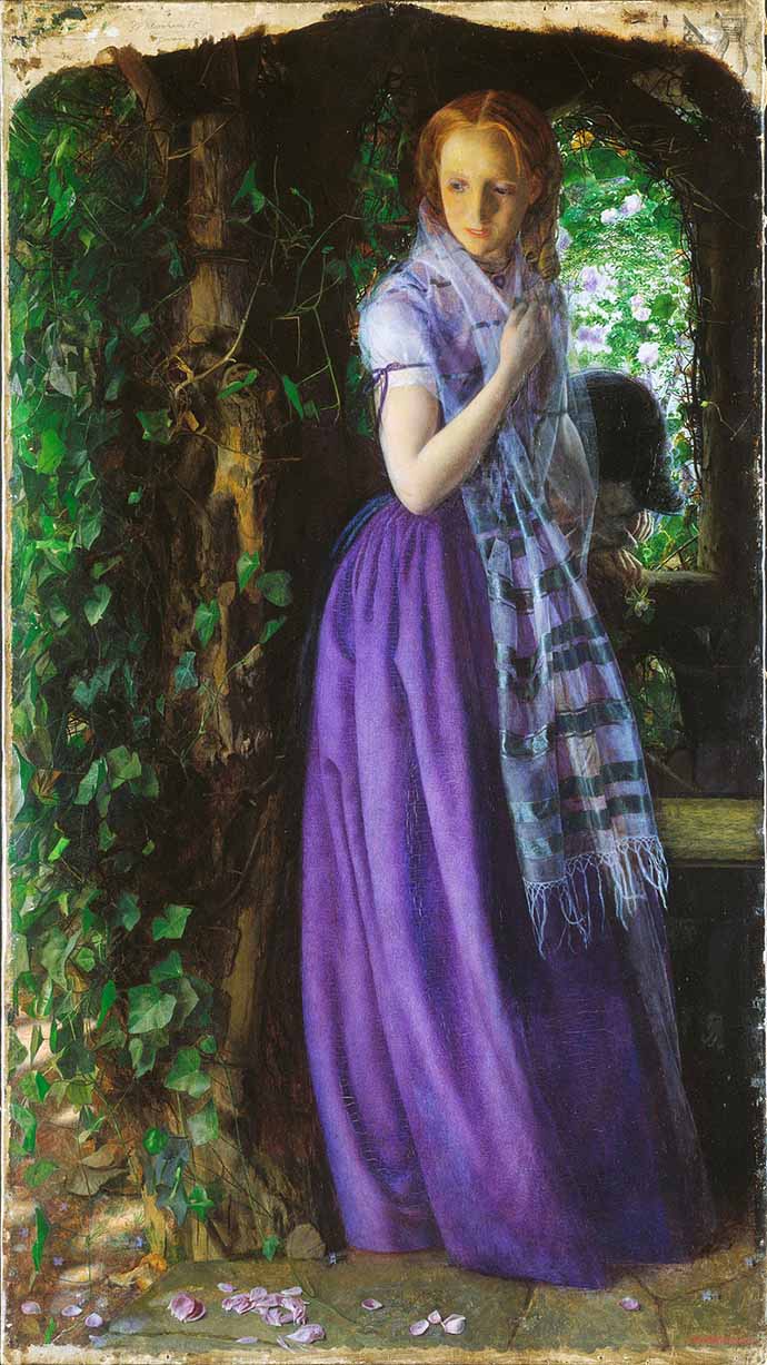 Schilderij Liefde in April door Arthur Hughes