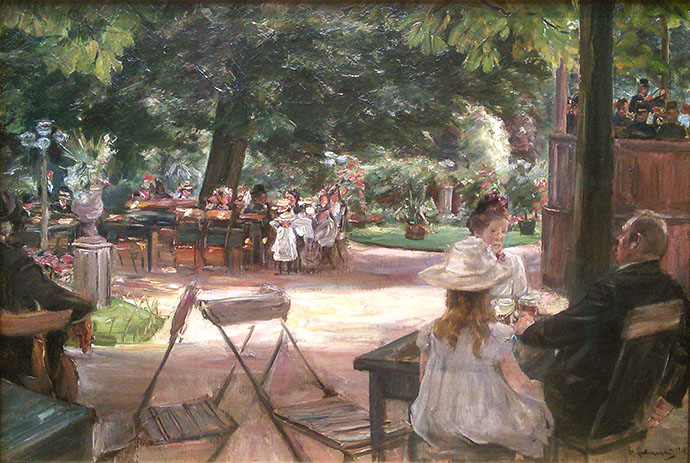 schilderij Max Liebermann op het terras in leiden 1900