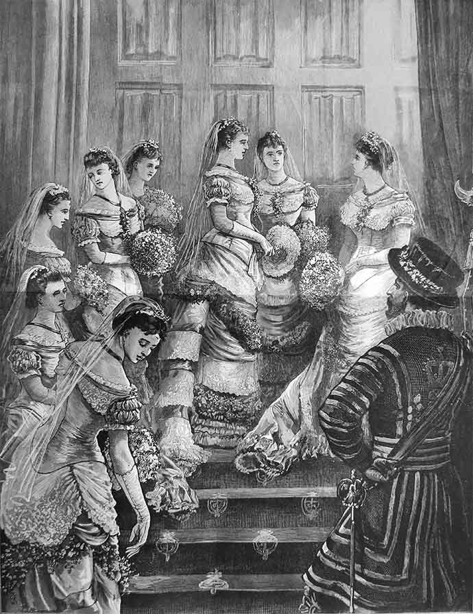 Bruidsmeisjes bij de koninklijke bruiloft van Prince Arthur