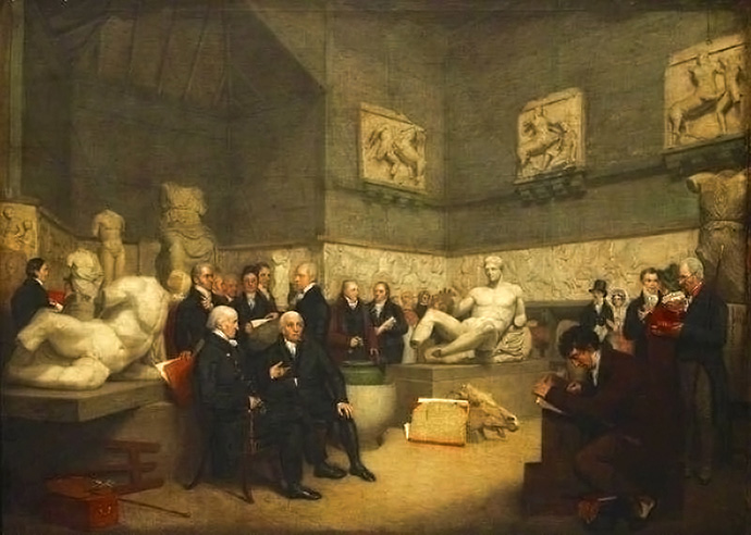 Tijdelijke Elginzaal in het Museum in 1819