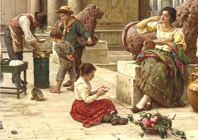 Antonio Ermolao Paoletti (Venice 1834-1912) A Venetian ice cream seller