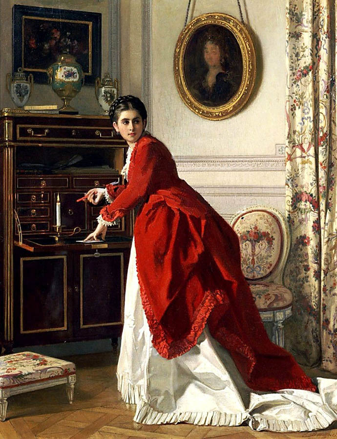 The Letter door Charles Baugniet 1870