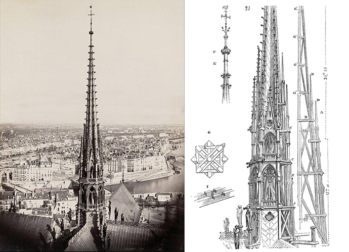 geschiedenis-notre-dame-19e-eeuw-design-ontwerp-vieringtoren-1860s-foto