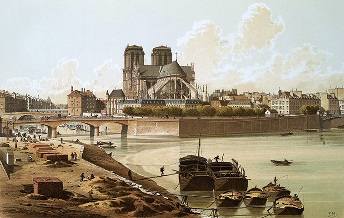 geschiedenis-notre-dame-19e-eeuw-gravure-ile-de-france-1830