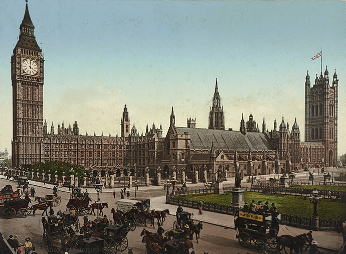 fotochroom-victoriaans-londen-houses-parlaiment-westminster