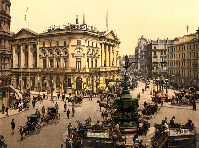 fotochroom-victoriaans-londen-kleur-piccadilly-circus