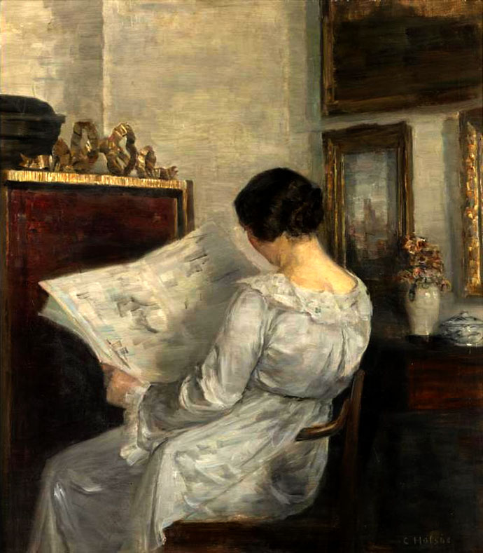 krant-1857-woman-reading-the-newspaper-carl-vilhelm-holsoe