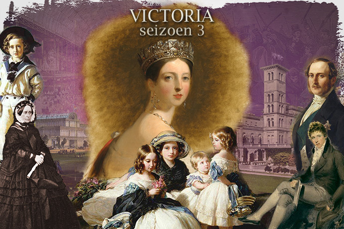 Collage bij seizoen drie van de serie Victoria, 2019,.