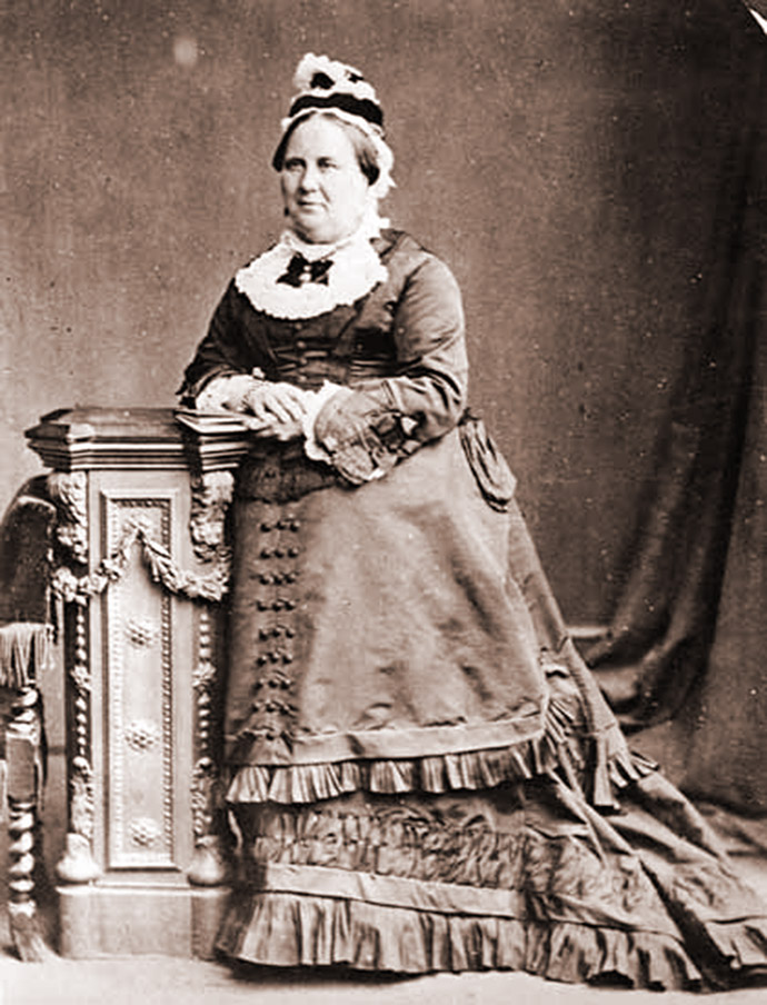 Catherine Dickens op de foto in 1879.