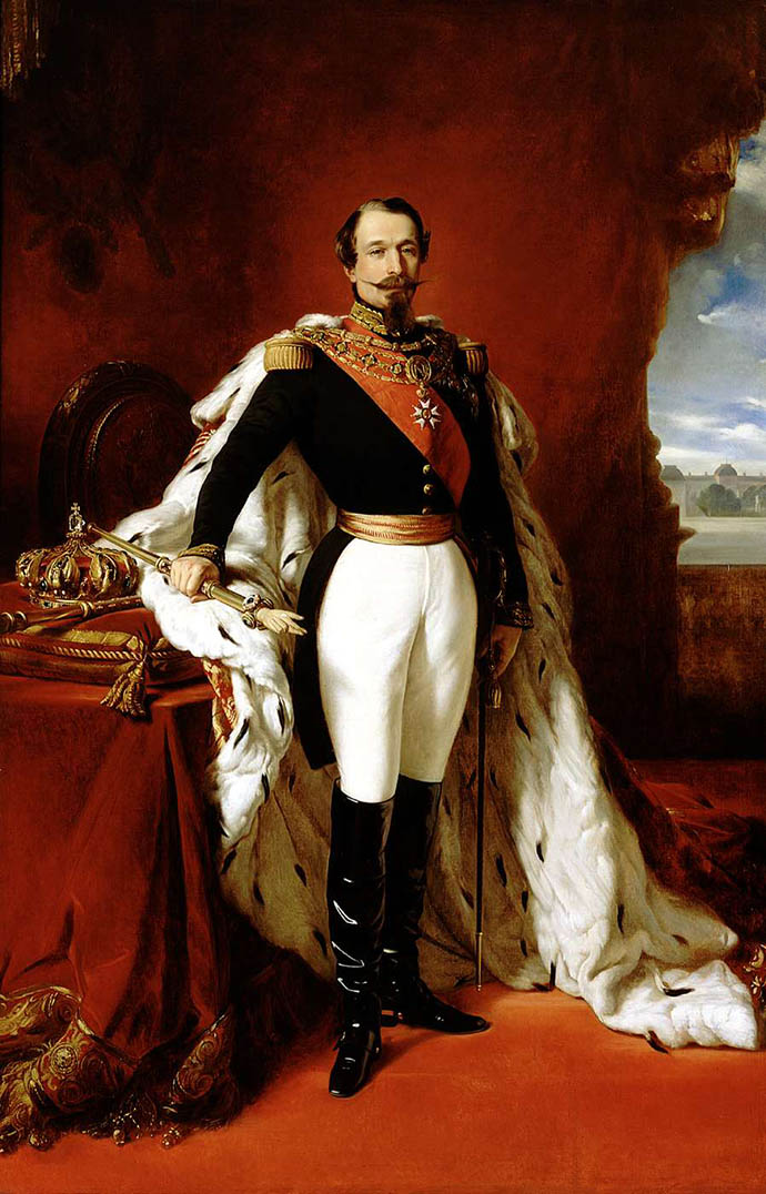 Napoleon III, keizer van Frankrijk, op een staatsieportret door Franz Xaver Winterhalter uit 1855.