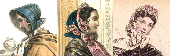 victoriaanse bonnets 1851-1854-1864.