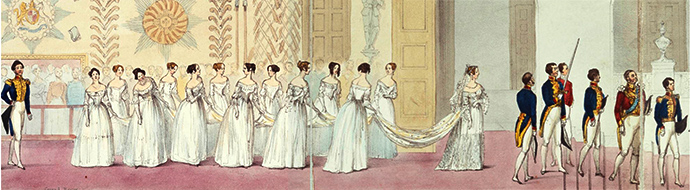 koningin Victoria met haar bruidsmeisjes