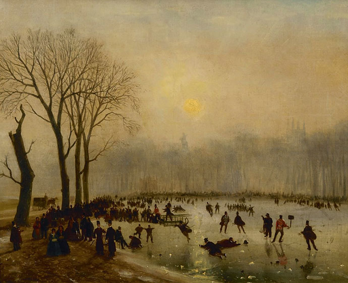 schaatsen in de 19e eeuw Londen