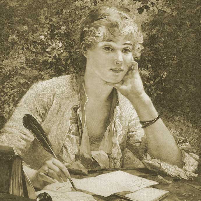 schrijvende-vrouw-19e-eeuw