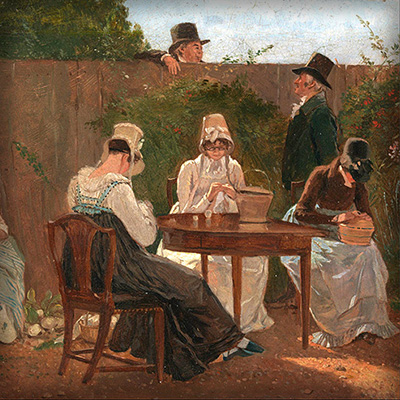 ingelijst-1800-the-chalon-family-in-london-schilderij