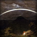 Ingelijst: Berglandschap met regenboog van Caspar David Friedrich (ca. 1810)