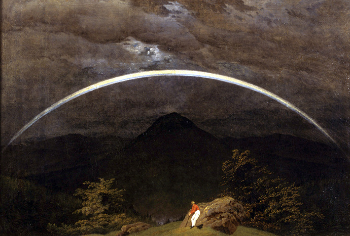 Landschap met Regenboog, door Caspar David Friedrich (1809-1810).