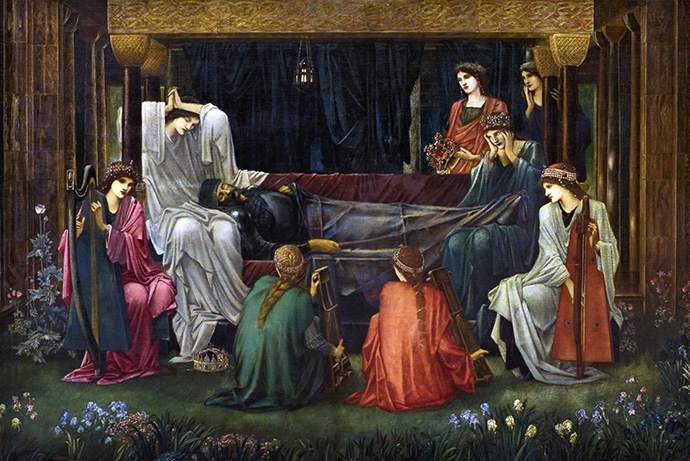 Detail van 'The Last Sleep of Arthur in Avalon' (1881-1898) [Publiek domein].