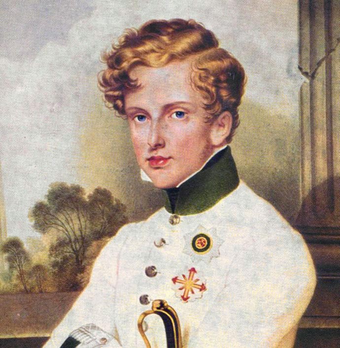Napoléon François Joseph Charles Bonaparte, de zoon van Keizer Napoleon. Schilderij door Moritz Daffinger. [Publiek domein].