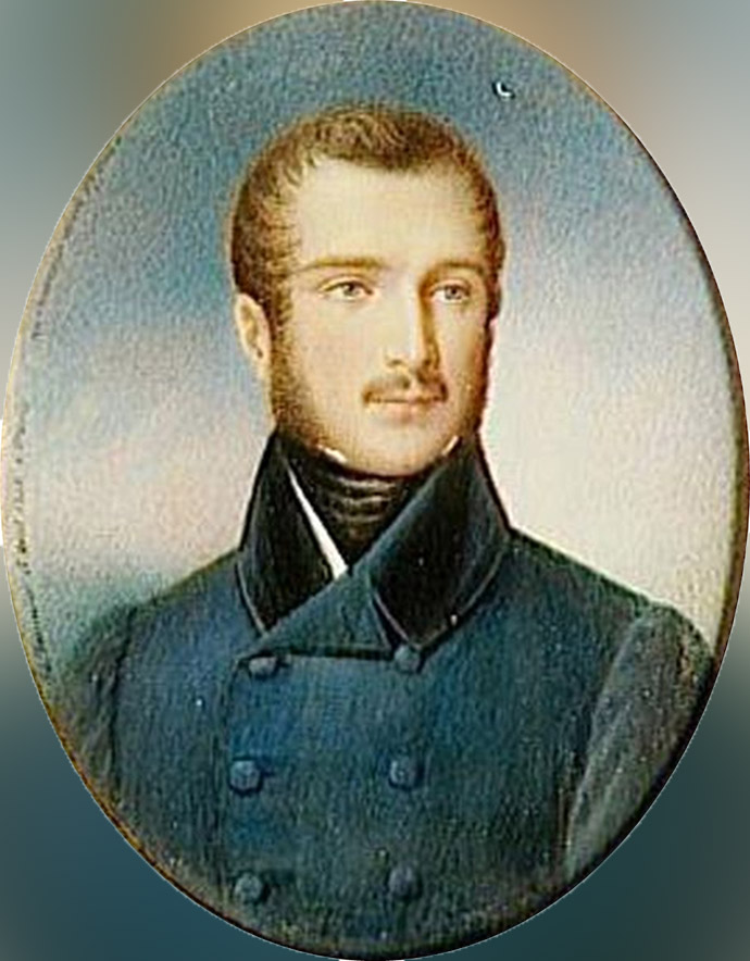 Napoleon-Louis rond 1830. Portret door Jean-Baptiste Fortuné de Fournier (1797-1864). [Publiek domein]. 