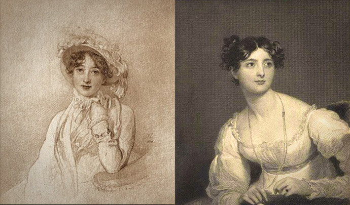 Links: Catherine 'Kitty' Wellesley (geboren Pakenham), de eerste Hertogin van Wellington (1773-1831) door Thomas Lawrence [Publiek domein]. Rechts: Harriet Arbuthnot (Fane) (1793-1834) door W.J. Susom [Publiek domein].