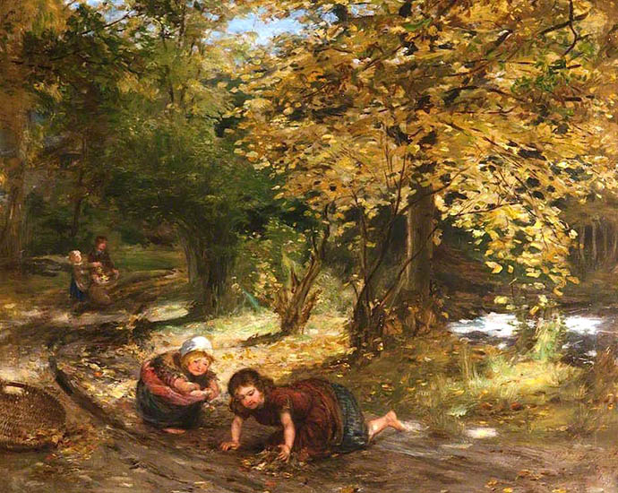 Autumn Leaves (1875) door de Schot William McTaggart [Publiek domein].