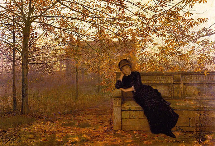 Autumn Regrets (1882) door John Atkinson Grimshaw [Publiek domein].