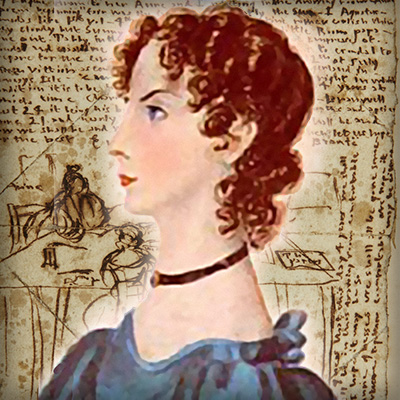 Anne Brontë, geportretteerd door haar zus Charlotte in 1834 [Publiek domein].