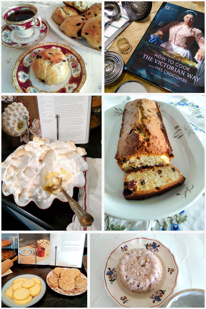 Diverse Victoriaanse gerechten uit How To Cook The Victorian Way with Mrs. Crocombe.