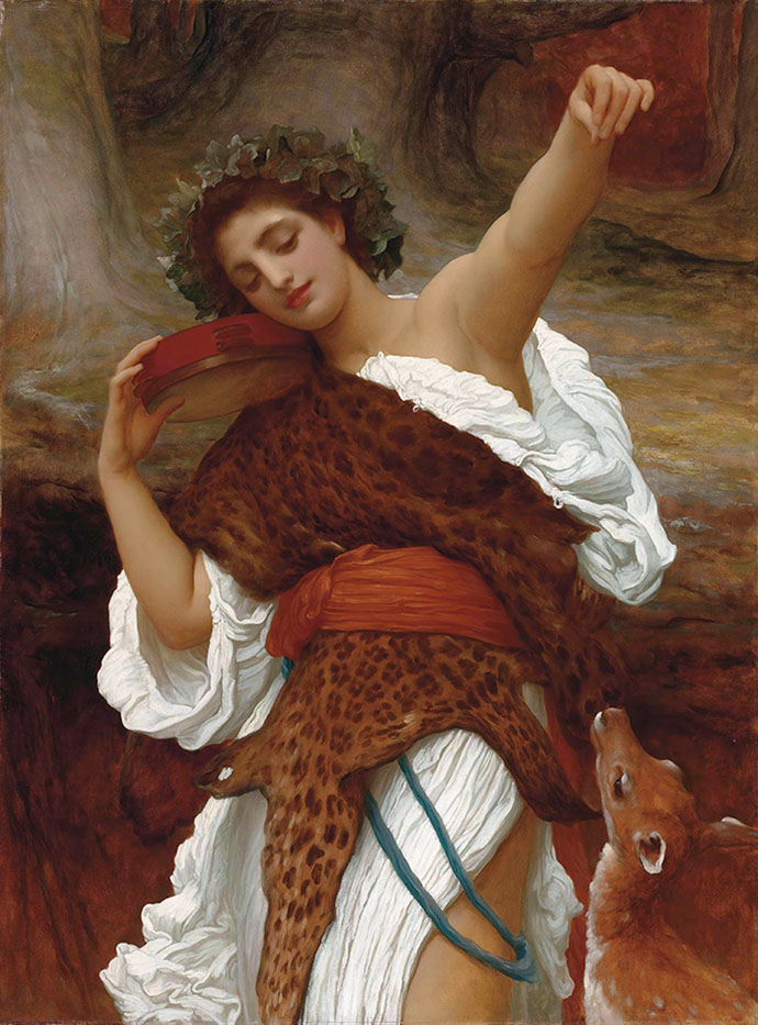 Bacchante (1890), door Frederic Leighton [Publiek domein].