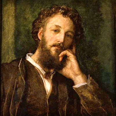 Frederic Leighton begin veertig, op een portret uit 1871, door zijn collega en goede vriend George Frederic Watts (1817-1904) [Publiek domein].