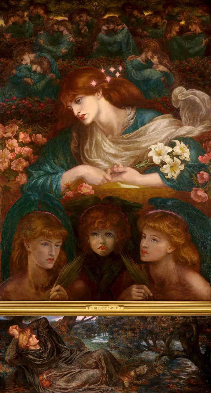 The Blessed Damozel door Dante Gabriel Rossetti (1871, 1878) [Publiek domein].