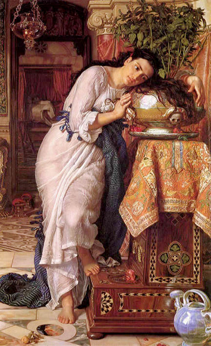 Isabella and the Pot of Basil door William Holman Hunt (1868) [Publiek domein].