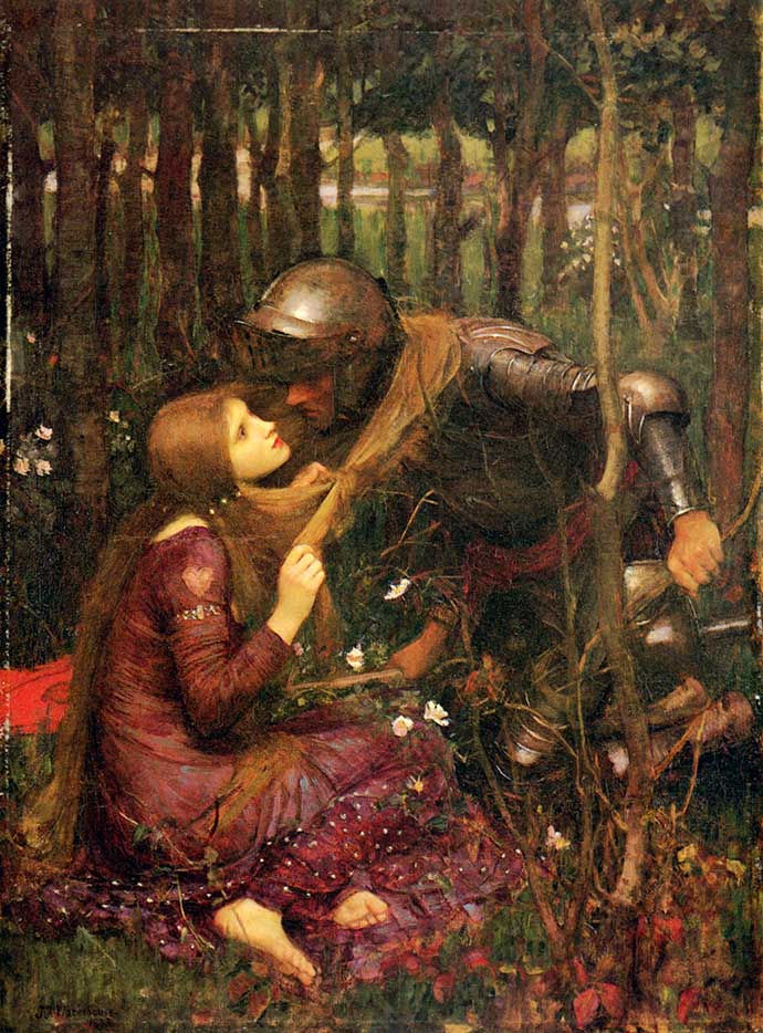 La Belle Dame sans Merci door John William Waterhouse (1893) [Publiek domein].