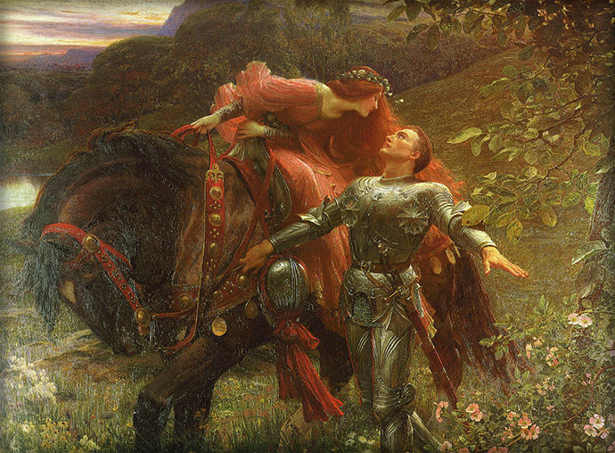 La Belle Dame Sans Merci door Frank Bernard Dicksee (1901) [Publiek domein].