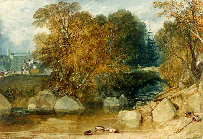 Ivy Bridge, Devonshire (circa 1813) door Joseph Mallord William Turner {Publiek domein].